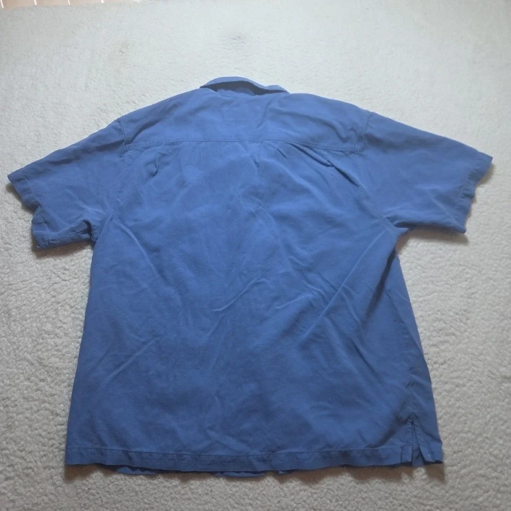 Tommy Bahama Mens Size XL‎ 100% Silk Floral Short Sleeve Shirt Button Up